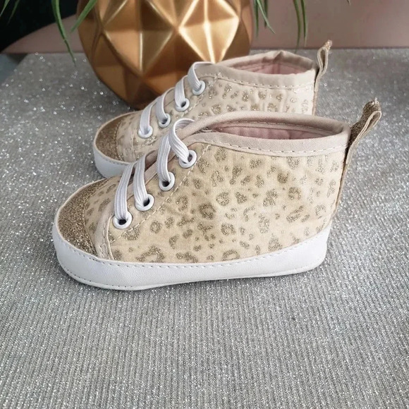 Carter's Just One You Animal Print Shimmery High Tops - Picture 1 of 6